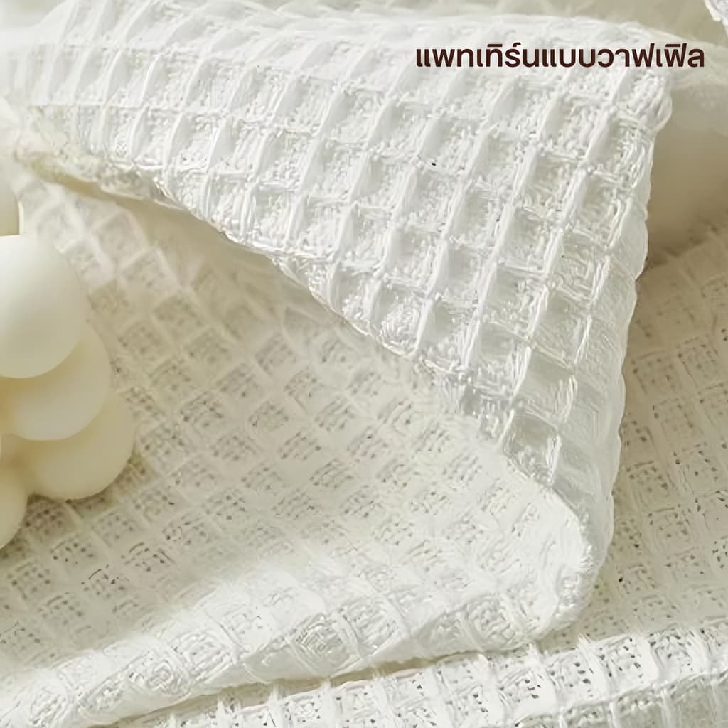 ผ้าปูโต๊ะ ผ้าปูโต๊ะอาหาร ผ้ามินิมอลเรียบง่ายสไตล์ญี่ปุ่น ลายวาฟเฟิล สําหรับตกแต่งโต๊ะทานอาหาร รูปที่ 2