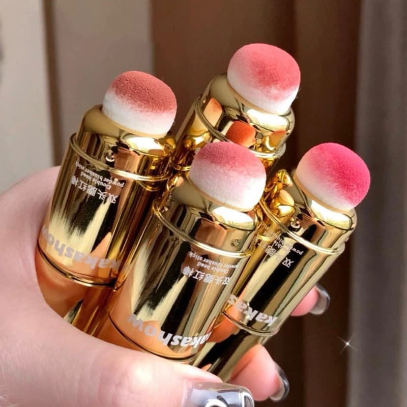O-08Kakashow Blush Stick บรัชออน แบบแท่งสองหัว พร้อมฟองน้ำไว้คอนทัว กันน้ำ ติดทนนาน ดูเป็นธรรมชาติ รูปที่ 3