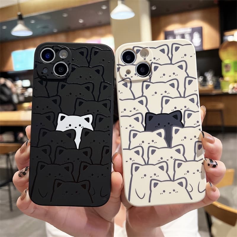 Couple Cute Casing For iPhone 15 14 Plus 13 Pro Max 12 11 Pro Max X Xs Xr 7 8 Plus Xsmax Cartoon Bear Silicone Soft Case รูปที่ 1