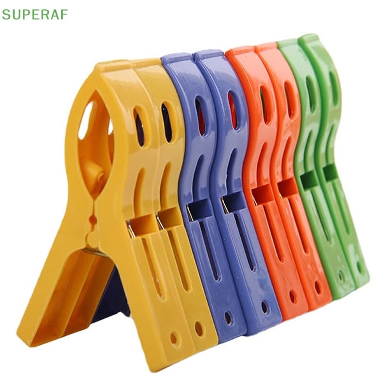 Superaf ขายดี คลิปหนีบผ้าขนหนู พลาสติก กันลม ขนาดใหญ่ สําหรับชายหาด 8 ชิ้น ต่อชุด รูปที่ 1