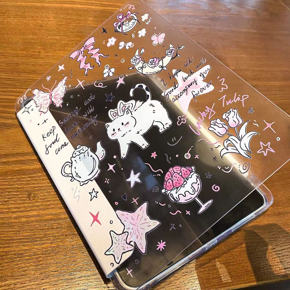 คริสตัล หน้าใส-หลังใส เคสไอแพด gen7/8/9/10.2 air4/5 air6 pro11 pro 12.9 gen10 gen11 MINI6/7 GEN5 6 เคสอะคริลิคฝาขุ่น รูปที่ 1