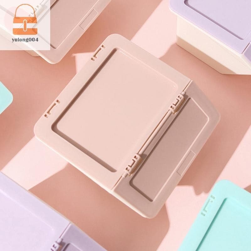 กล่องเก็บของตั้งโต๊ะสามารถทําความสะอาดได้ 3 สี Stackable Folding Desktop Storage Simple And Easy Sundry Storage Drawer TH รูปที่ 3