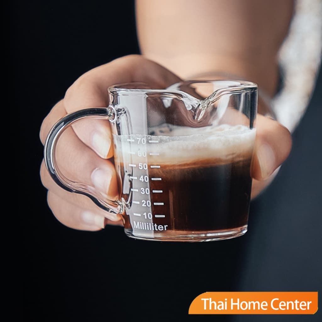 ถ้วยตวงกาแฟ ถ้วยแก้วเอสเพรสโซ่ ทนความร้อนสูง 70ml 150ml coffee measuring cup รูปที่ 5