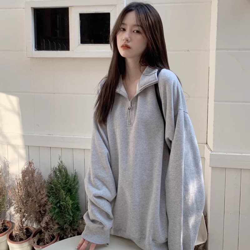 จากไทย TAYCEN M-2XL เสื้อสเวตเตอร์ เรียบๆ แขนยาว เกาหลี โอเวอร์ไซส์ ผู้หญิง สเวตเตอร์ รูปที่ 8