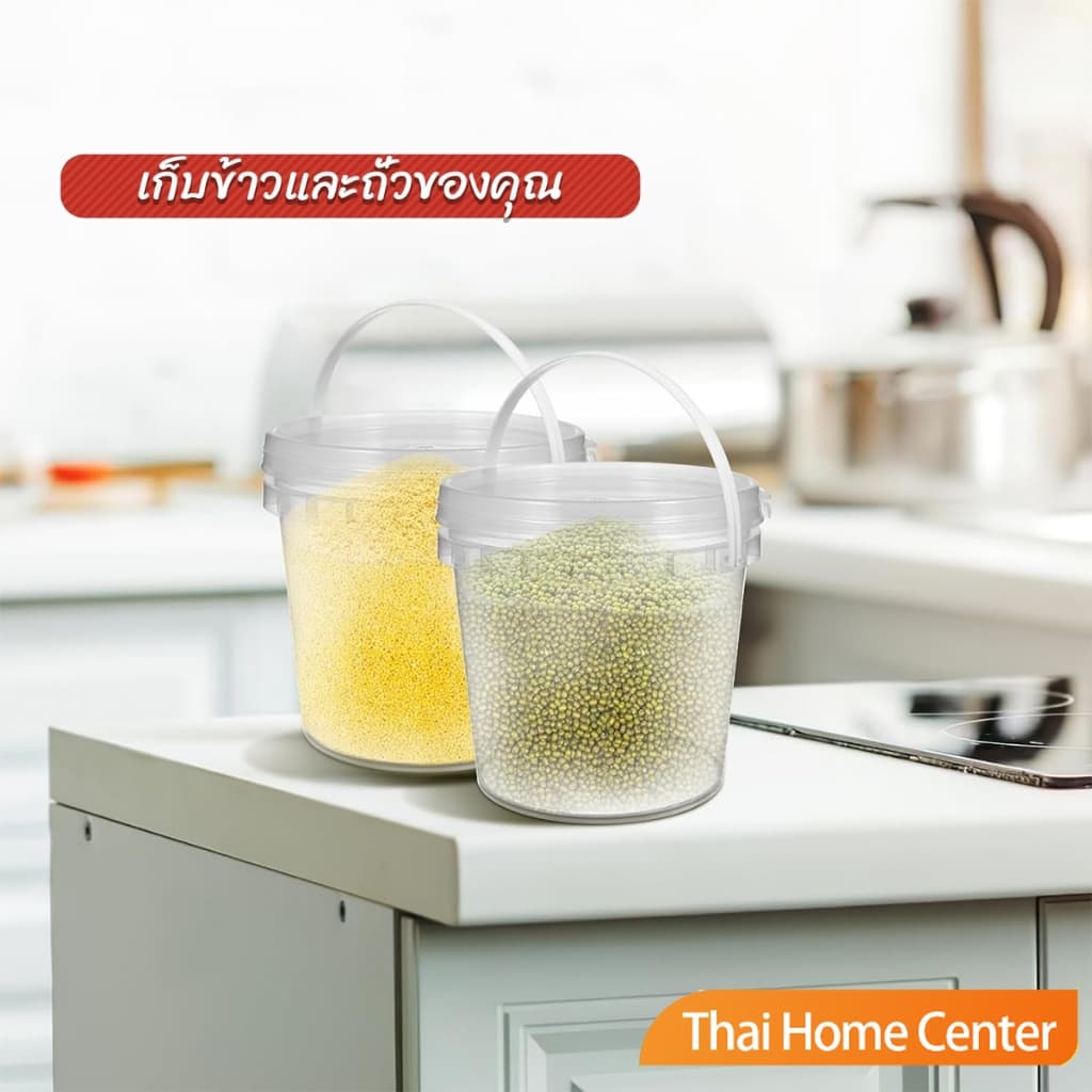 แก้วถังหูหิ้ว ถังเหล้าปั่น ถังน้ำแข็งพลาสติก 300/500/1000ml กระปุกเก็บอาหารมีฝาโปร่งใส ชาผลไม้ ซื้อกลับบ้าน PP Bucket รูปที่ 8