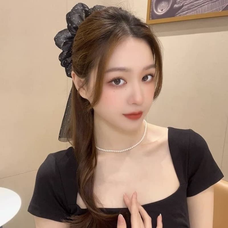 ดอกไม้ตาข่ายริบบิ้นผ้ากอซโบว์อุปกรณ์ผมผมหนีบคว้าคลิปหญิงสี่ฤดูกาลอเนกประสงค์ครึ่งผูกกิ๊บฉลามคลิปผ้าโพกศีรษะ รูปที่ 8