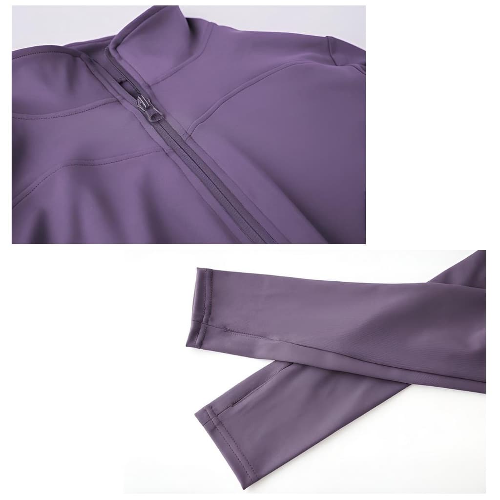 เพิมสีใหม่ Yoga jacket เสื้อแจ็คเก็ตออกกำลังกาย แขนยาว มีซิปรูด รัดรูปสวย ผ้ายืดหยุ่นได้ดี Size S-XXXL รูปที่ 5