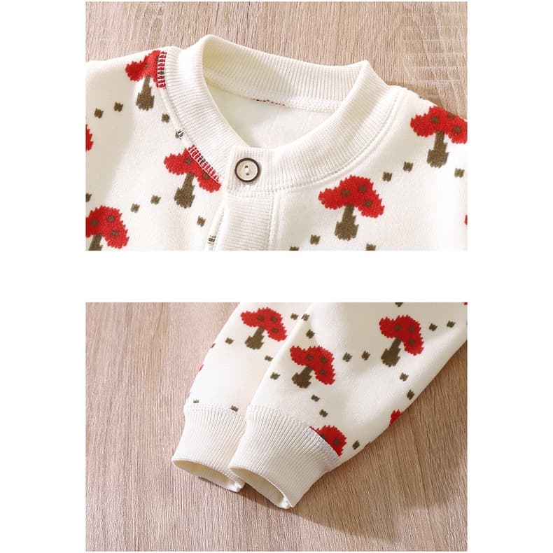 Fast Shipping 80-140 ซม.เด็กขนแกะซับ All-Match ถักเสื้อสเวตเตอร์ถักชายหญิง Warm หนาด้านนอกสวมใส่เหงื่อ รูปที่ 7