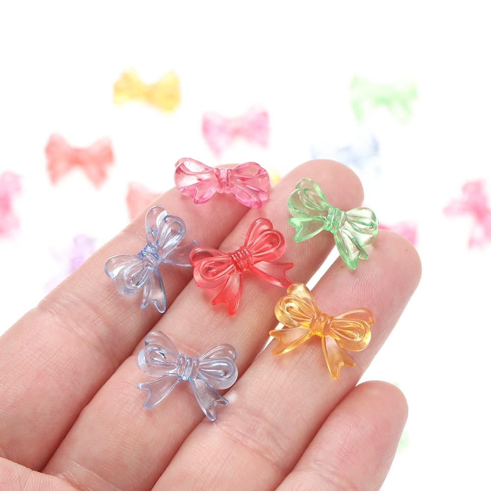 St. kunkka 30 ชิ้น 15*18 มิลลิเมตรอะคริลิคใสโบว์ลูกปัดแฟชั่น charm สามารถใช้สำหรับเครื่องประดับ DIY ทำสร้อยคอสร้อยข้อมือ รูปที่ 4