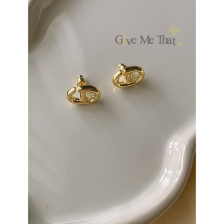 ต่างหูเงินแท้!!925 แบบห่วง วัสดุทองคำชุบ18K งานพรีเมี่ยม รุ่นCD งานHi-end พรีเมี่ยม สไตล์มินิมอล Minimal Givemethat รูปที่ 6
