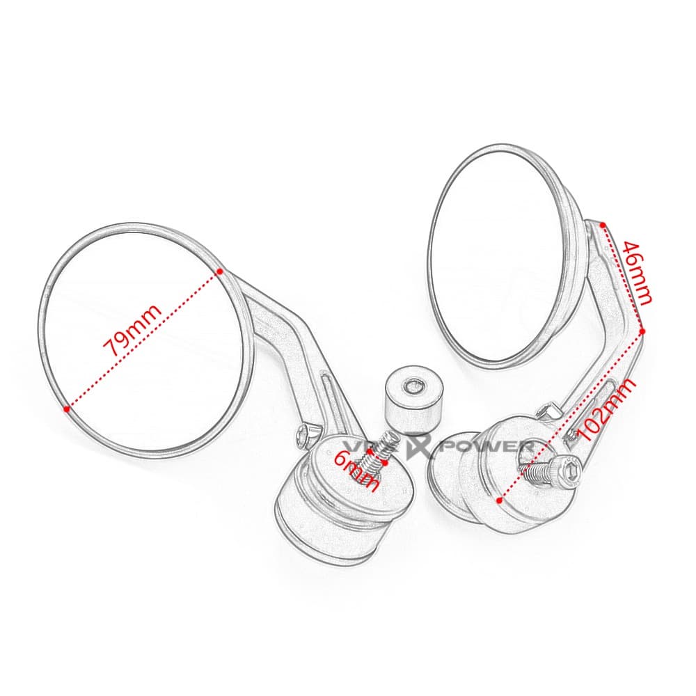 กระจกมองข้าง ทรงกลม ป้องกันแสงสะท้อน Vespa Sprint Primavera S150 LX125 GTS 300 รูปที่ 8