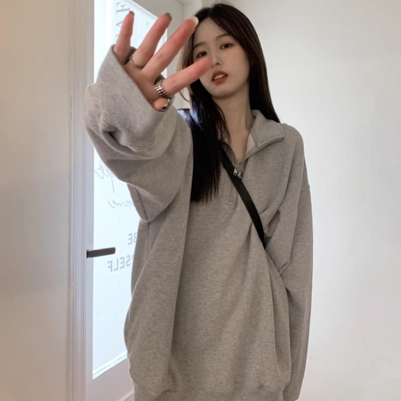 จากไทย TAYCEN M-2XL เสื้อสเวตเตอร์ เรียบๆ แขนยาว เกาหลี โอเวอร์ไซส์ ผู้หญิง สเวตเตอร์ รูปที่ 9