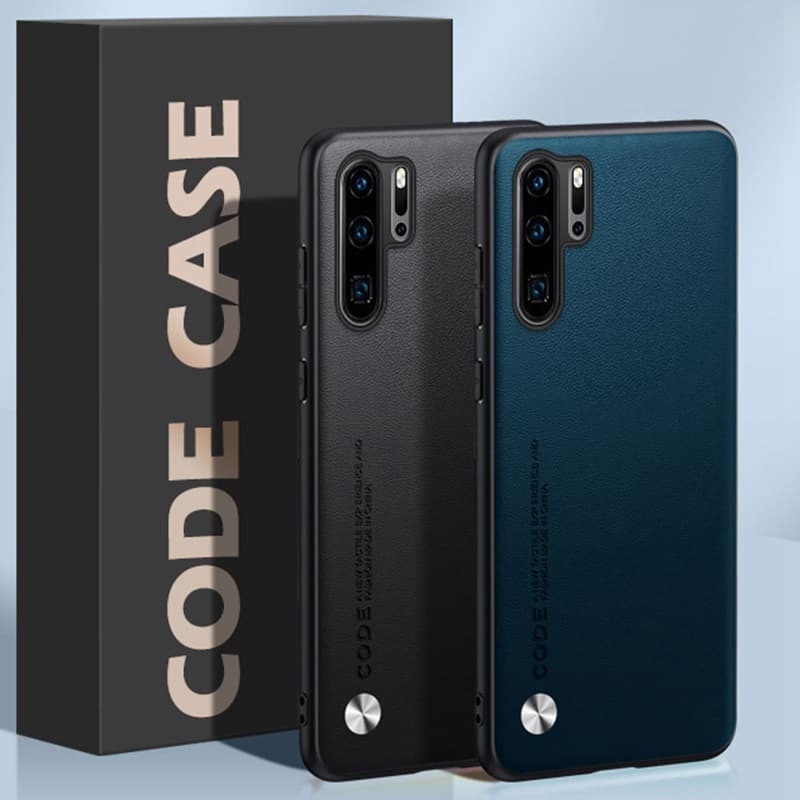 สําหรับ Huawei P30 / P30 Pro / P30 Lite แฟชั่น หนัง พื้นผิว ด้านหลัง เคส TPU นิ่ม กรอบป้องกัน รูปที่ 1