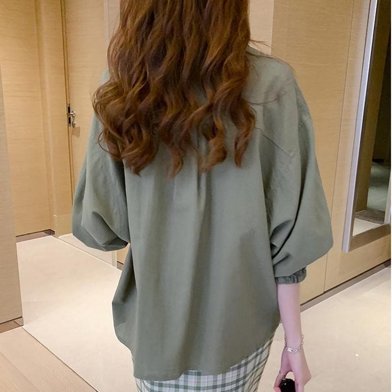 Lune_Grace เสื้อเชิ้ด แขนยาวนั๊ม ผ้าดีใส่สบาย แมทช์ง่าย ใส่ได้ทุกโอกาส w284 รูปที่ 5