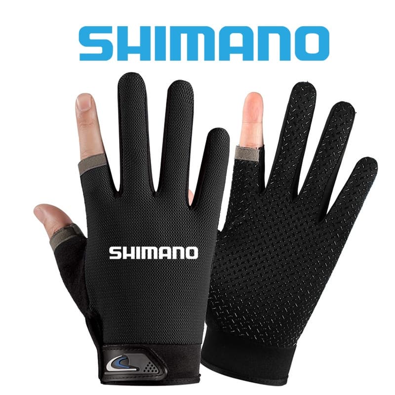 Shiman0 สัมผัสสองนิ ้ วถุงมือตกปลาผู ้ ชายครีมกันแดดกลางแจ ้ ง Anti-slip Breathable หน ้ าจอสัมผัสบางกีฬาขี ่ ถุงมือผู ้ ชาย รูปที่ 2