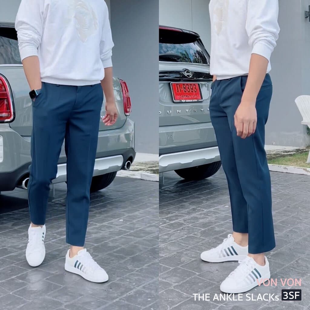 THE ANKLE SLACKs 3 Slim Fit ทรงกระบอกเล็ก รูปที่ 2