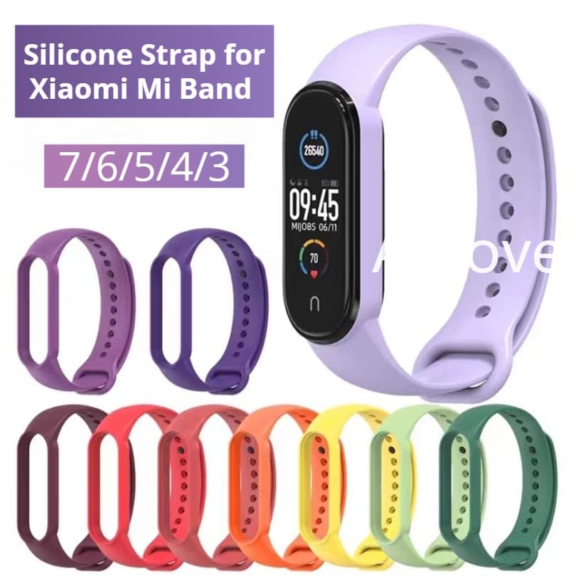สายนาฬิกาข้อมือ ซิลิโคน โพลีโครเมี่ยม อุปกรณ์เสริม สําหรับ Xiaomi Mi Band 7 6 5 4 3 MiBand 3/4 Band5 Band6 รูปที่ 1