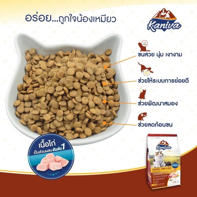 Kaniva ยกกระสอบ อาหารแมวคานิว่า อาหารเม็ดแมวโซเดียมต่ำ สำหรับทุกช่วงวัย ขนาด 6-10 kg รูปที่ 6