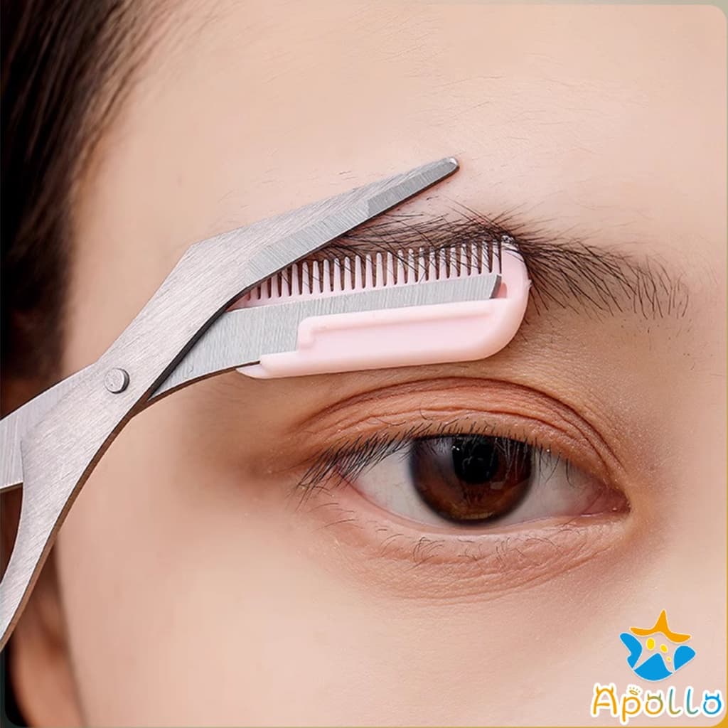 Apollo กรรไกรตัดแต่งขนคิ้ว เครื่องมือจัดแต่งหน้า เหมาะสำหรับมือใหม่ eyebrow razor รูปที่ 5