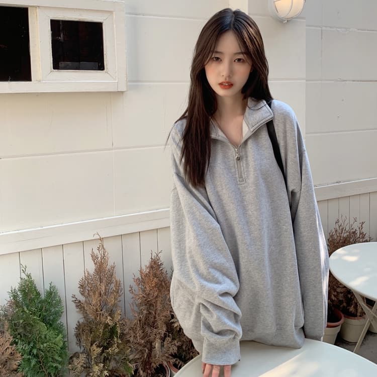 จากไทย TAYCEN M-2XL เสื้อสเวตเตอร์ เรียบๆ แขนยาว เกาหลี โอเวอร์ไซส์ ผู้หญิง สเวตเตอร์ รูปที่ 5