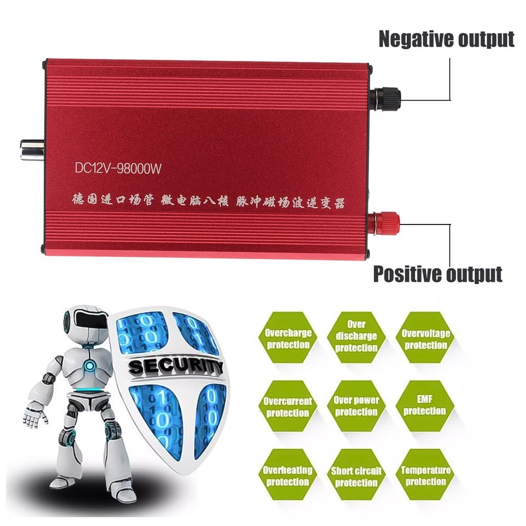 อัลตราโซนิกอินเวอร์เตอร์ 98000W DC 12V สีน้ำเงินเครื่องตกปลาไฟฟ้าอัลตราโซนิกอินเวอร์เตอร์เครื่องตกปลาฟิชเชอร์พลังงานสูง รูปที่ 4