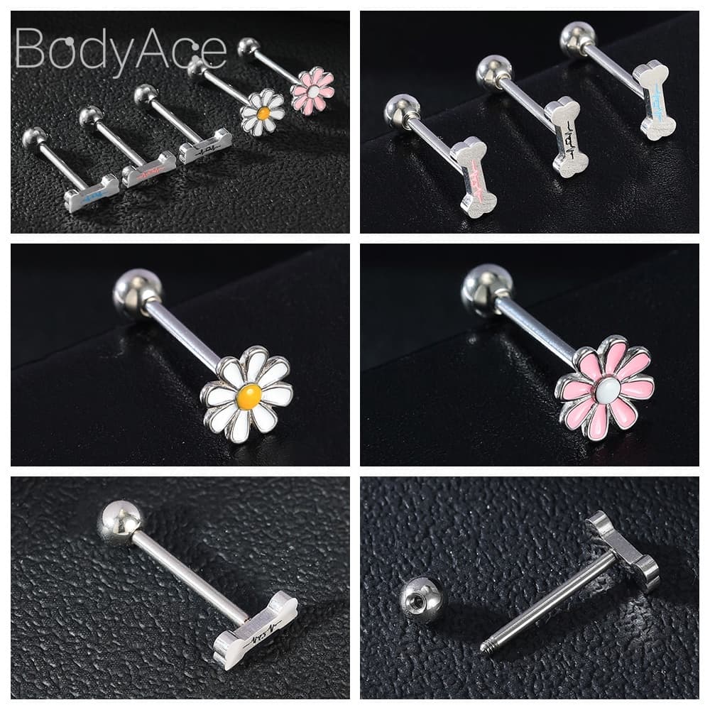 Bodyace จิวเจาะลิ้น รูปผีเสื้อ สเตนเลส 14G สไตล์พังก์ โกธิค 1 ชิ้น รูปที่ 6