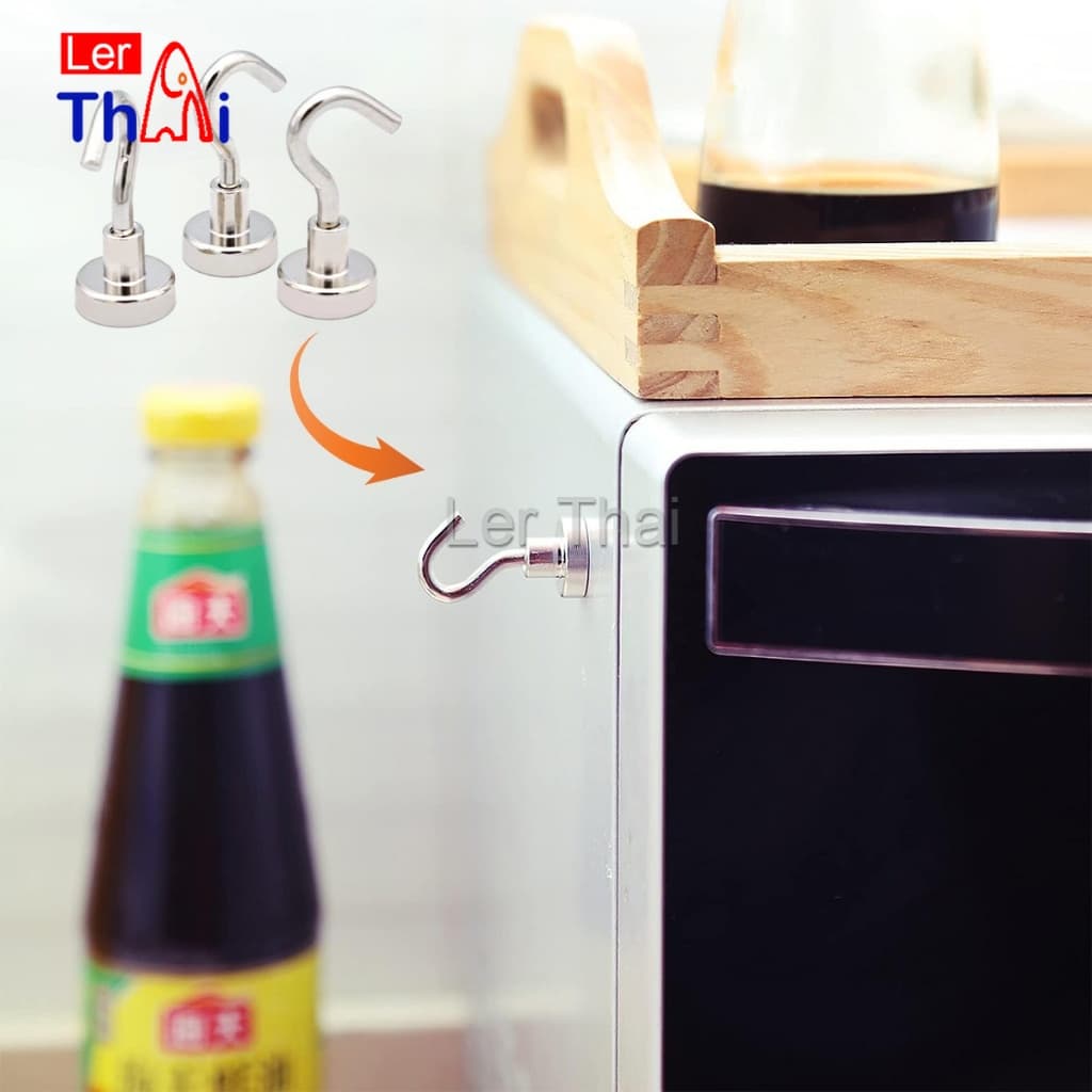 LerThai ตะขอแม่เหล็ก ใช้เกี่ยว ที่แขวนของ Magnetic Hooks รูปที่ 4