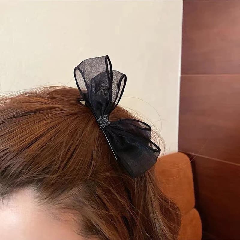 คลิปหนีบปากเป็ด ผ้าตาข่าย ประดับโบว์น่ารัก รูปที่ 2