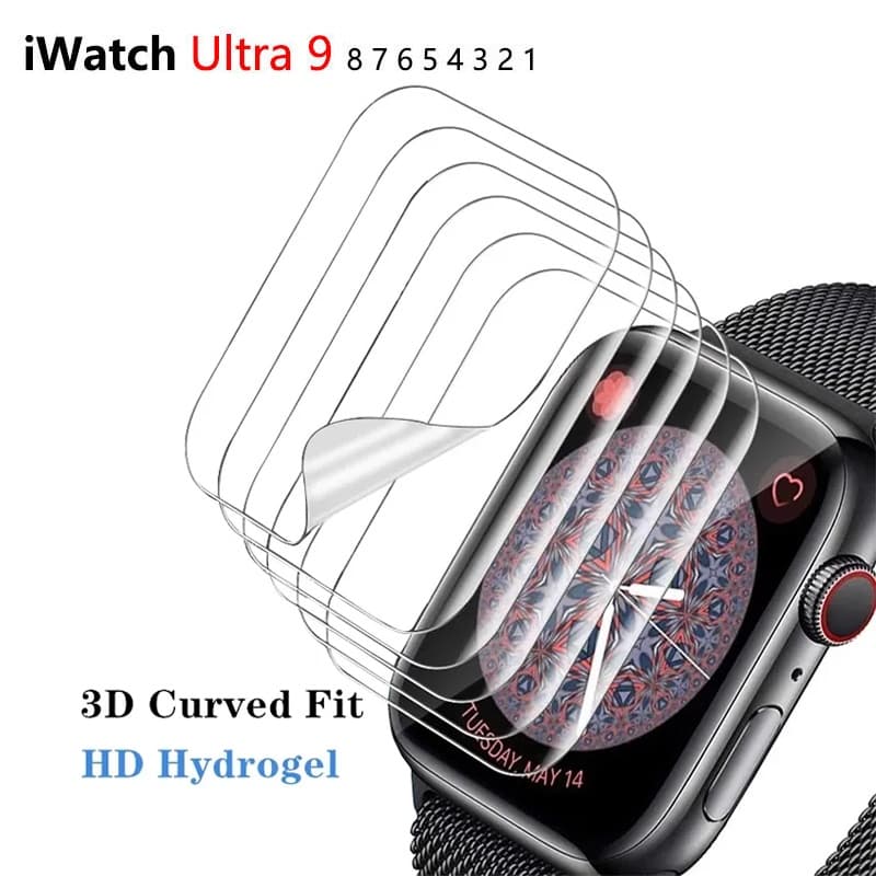ฟิล์มกระจกนิรภัยกันรอยหน้าจอ HD สําหรับ Apple Watch Ultra2/Series 7/8/6/SE/5/4 ขนาด 49/44/40/45/41/38/42 มม. iWatch รูปที่ 1