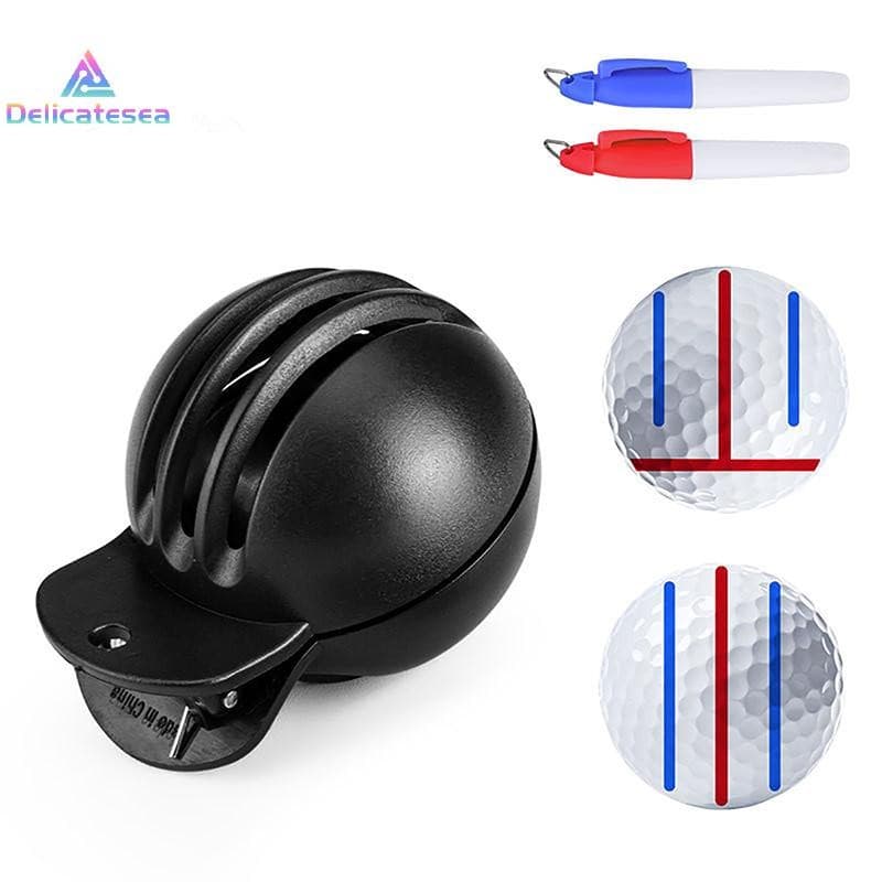 1 ชุด Golf Marker เครื่องมือมือพร้อมปากกา Golfing Marker เครื่องมือชุดจัดตําแหน่งพร้อมปากกามาร์กเกอร์ลูกกอล์ฟวาดสายเครื่องมือใหม่ รูปที่ 1