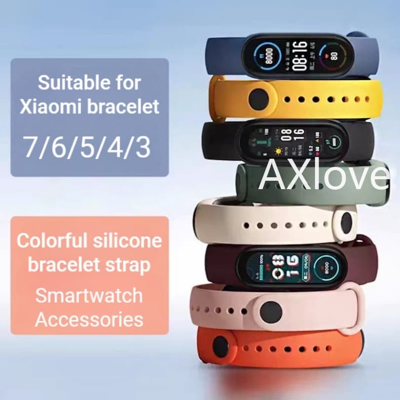 สายนาฬิกาข้อมือ ซิลิโคน โพลีโครเมี่ยม อุปกรณ์เสริม สําหรับ Xiaomi Mi Band 7 6 5 4 3 MiBand 3/4 Band5 Band6 รูปที่ 5