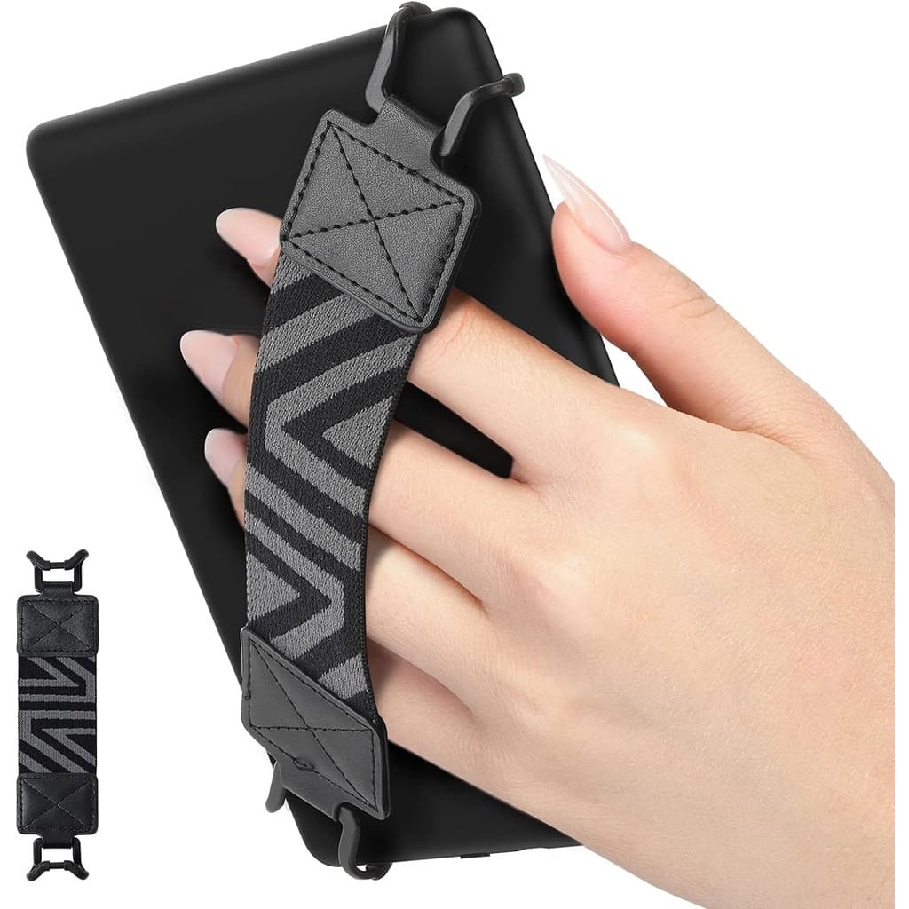 Moko Security สายคล้องมือสําหรับ 6-8 " Kindle Universal Holder Handle Grip High-Elasticity อเนกประสงค์เข็มขัดยางยืดที่ดีที่สุด Finger Grip แบบพกพาสําหรับ Lenovo/Sony Kindle E-Book รูปที่ 1