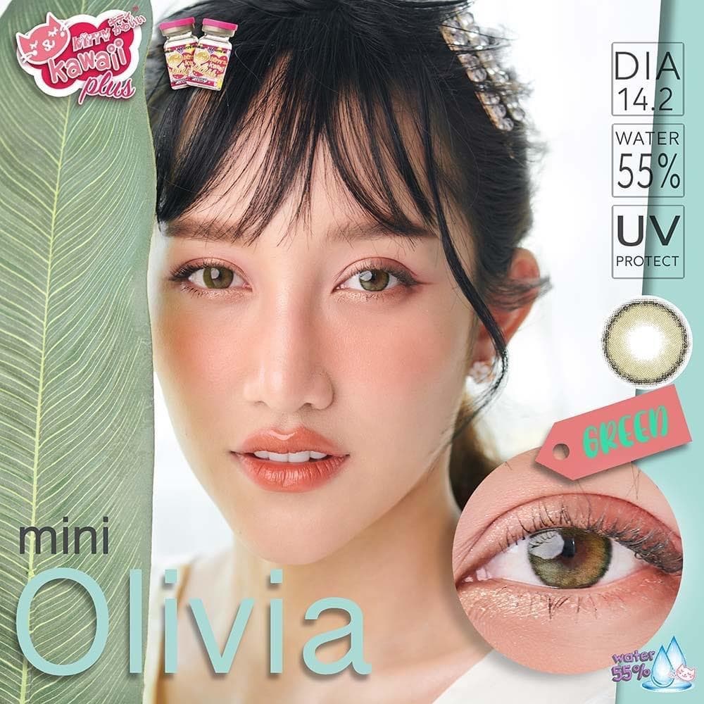 คอนแทคเลนส์ Mini Olivia Green / Black / Blue ⭐ลายฮิต ขายดีมาก กรองแสงกันยูวี รูปที่ 4