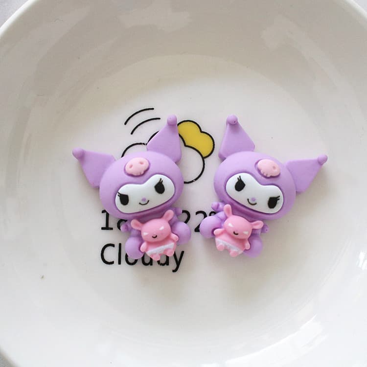 แผ่นกาวเรซิ่น รูปการ์ตูนกระต่าย และลูกสุนัข diy อุปกรณ์เสริม สําหรับตกแต่งรองเท้า รูปที่ 7