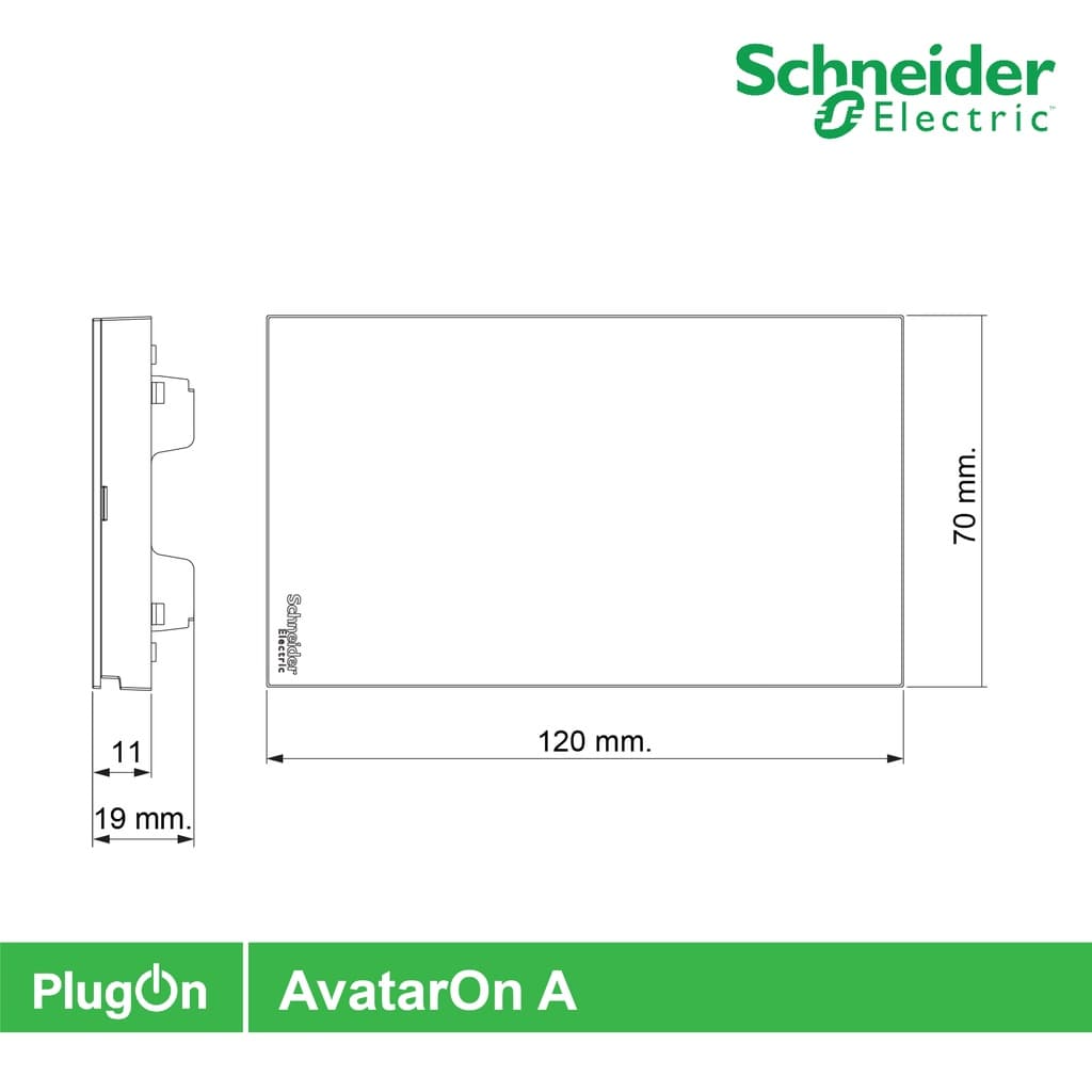 Schneider ฝาปิดช่องว่างพร้อมตะแกรง สีขาว Blank plate white รุ่น AvatarOn A | M3T01BP_WE รูปที่ 4