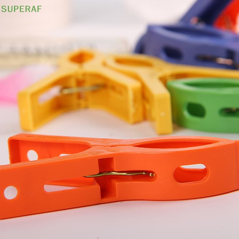 Superaf ขายดี คลิปหนีบผ้าขนหนู พลาสติก กันลม ขนาดใหญ่ สําหรับชายหาด 8 ชิ้น ต่อชุด รูปที่ 2