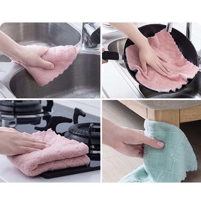 ผ้าอเนกประสงค์ เช็ดโต๊ะ ขี้ริ้ว เช็ดจาน ทำความสะอาด ซึมซับน้ำได้ดี 25x25 cm ผ้าเช็ดโต๊ะ รูปที่ 5
