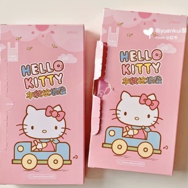 ถุงขยะพลาสติก แบบใช้แล้วทิ้ง ลาย Hello Kitty สีชมพู รูปที่ 3