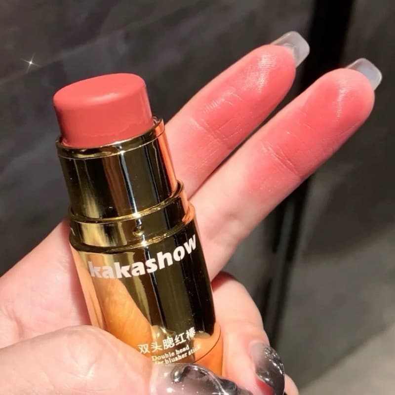O-08Kakashow Blush Stick บรัชออน แบบแท่งสองหัว พร้อมฟองน้ำไว้คอนทัว กันน้ำ ติดทนนาน ดูเป็นธรรมชาติ รูปที่ 2