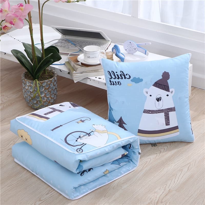 หมอน ผ้าห่ม ใช้ได้2แบบ เป็นหมอน หรือกางเป็นผ้าห่ม สะดวกในการพกไปที่ต่างๆpillowB01 รูปที่ 9