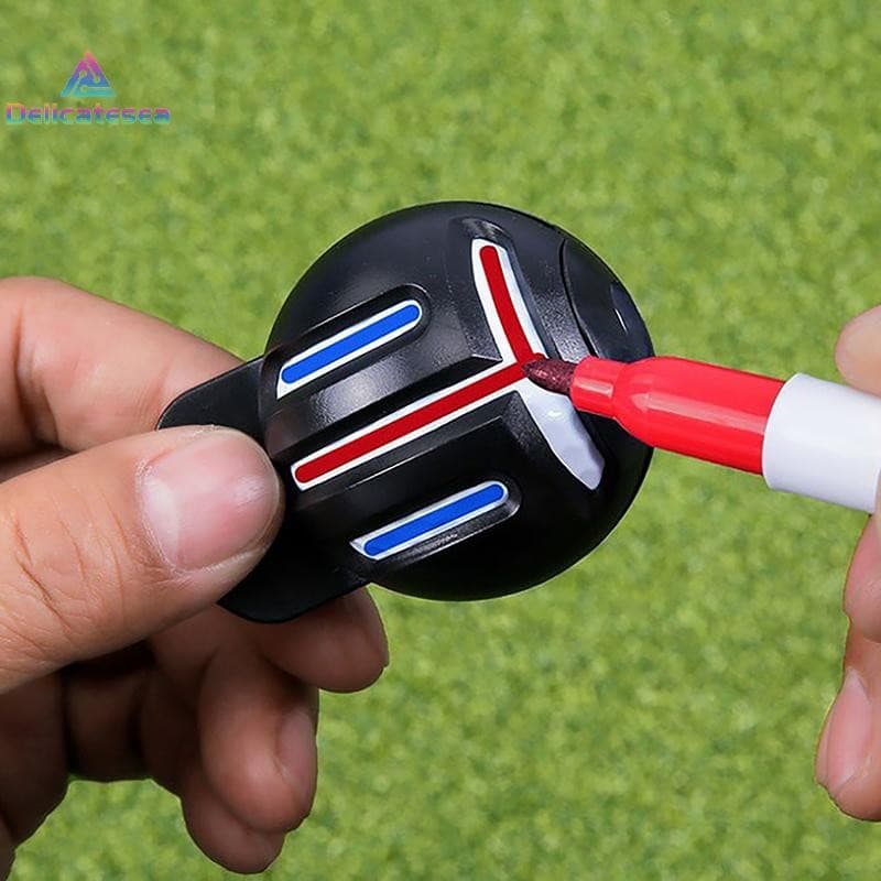 1 ชุด Golf Marker เครื่องมือมือพร้อมปากกา Golfing Marker เครื่องมือชุดจัดตําแหน่งพร้อมปากกามาร์กเกอร์ลูกกอล์ฟวาดสายเครื่องมือใหม่ รูปที่ 2