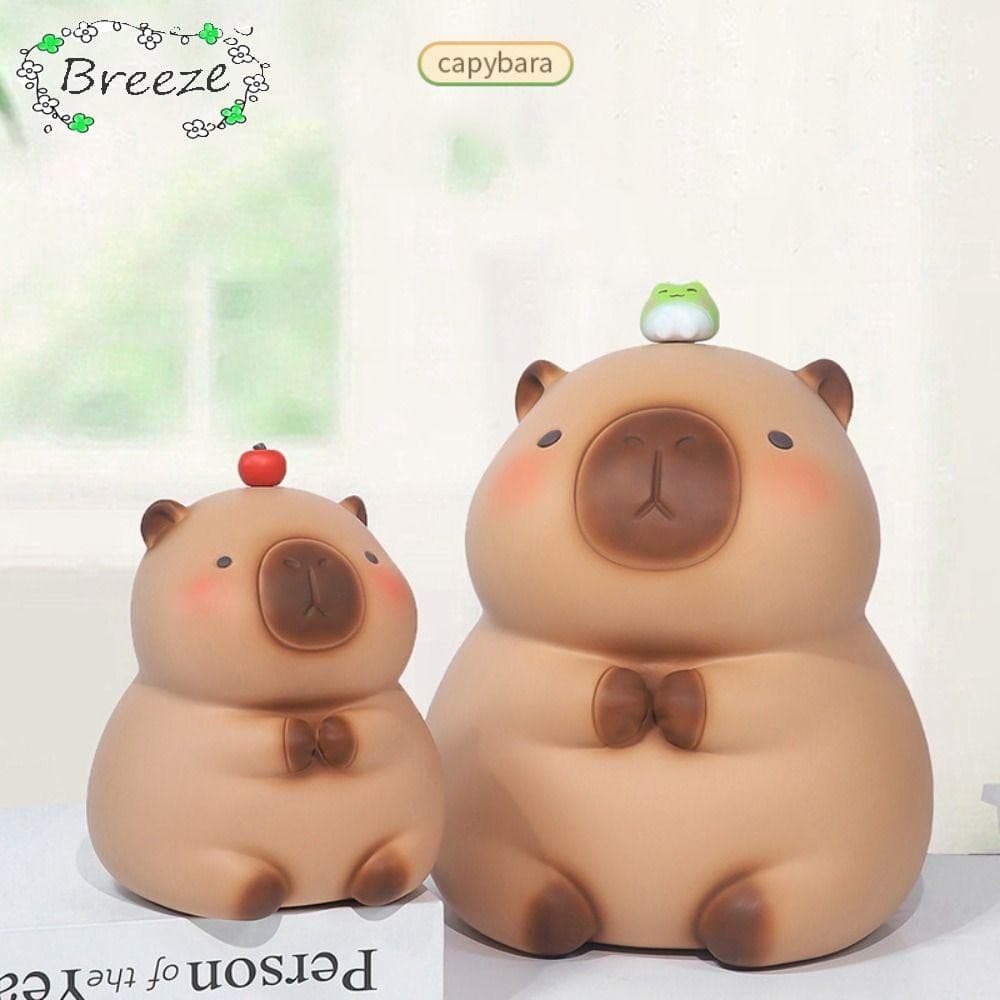 Breeze กระปุกออมสิน Capybara กระปุกออมสินหมูกินนีน่ารักการ์ตูนความจุขนาดใหญ่ตกแต่งบ้านของขวัญเด็กประหยัดเงิน รูปที่ 1