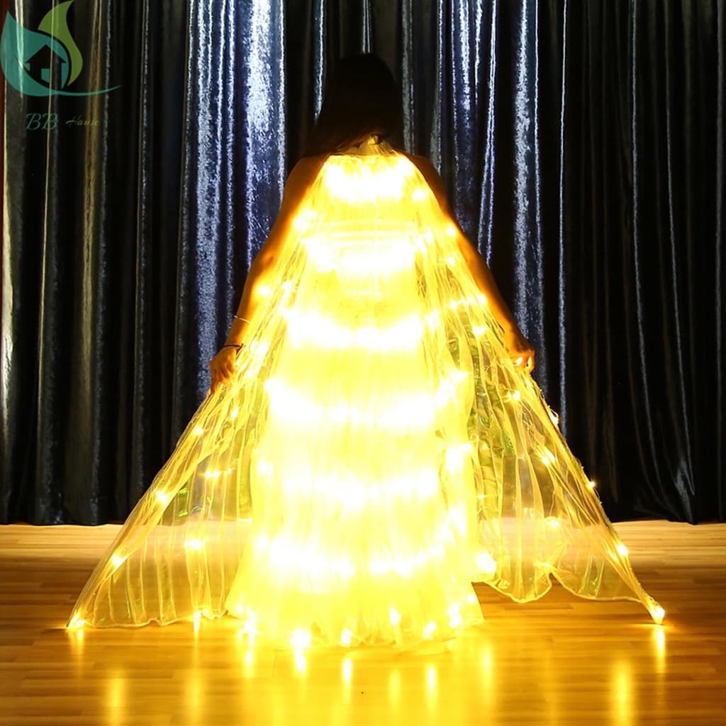 ปีกผีเสื้อ มีไฟ LED เรืองแสง หลากสี สําหรับเต้นรํา รูปที่ 9
