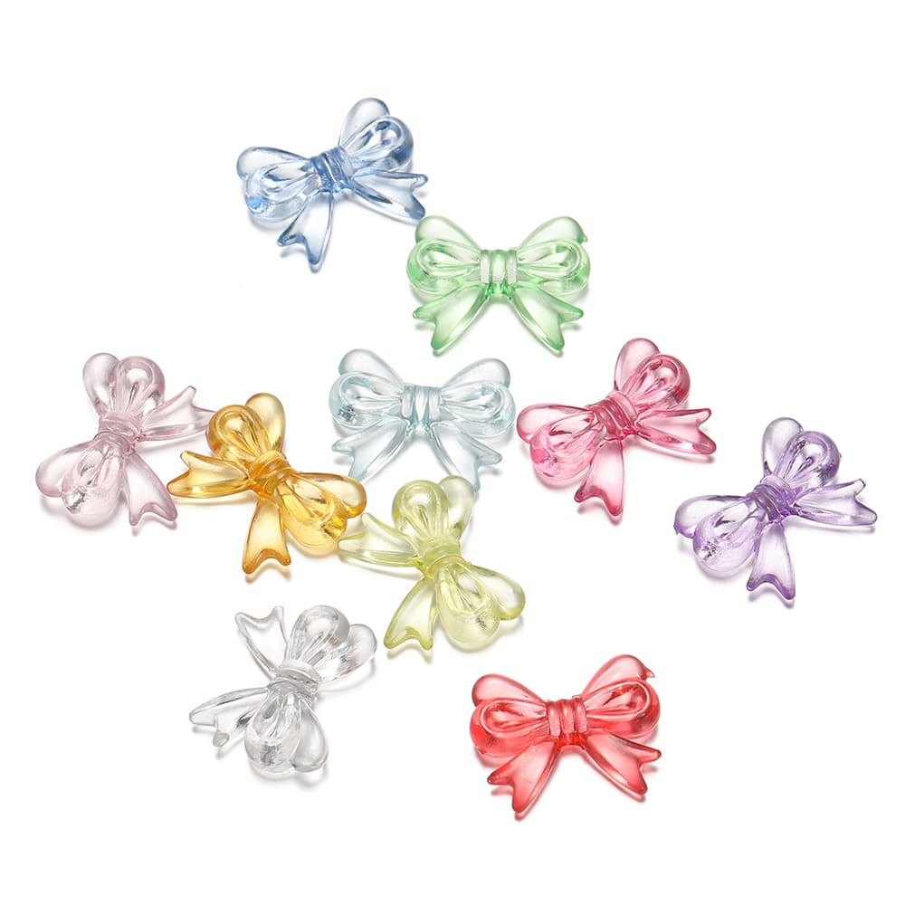 St. kunkka 30 ชิ้น 15*18 มิลลิเมตรอะคริลิคใสโบว์ลูกปัดแฟชั่น charm สามารถใช้สำหรับเครื่องประดับ DIY ทำสร้อยคอสร้อยข้อมือ รูปที่ 3