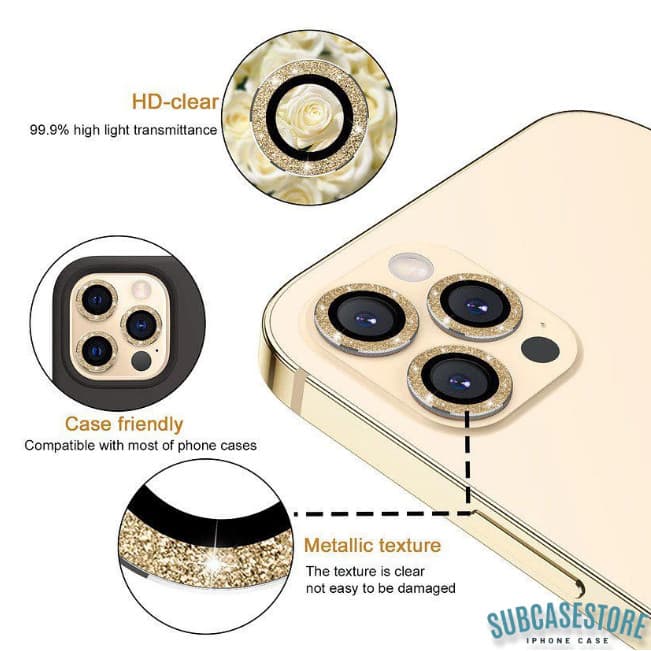 ฟิล์มเลนส์ For iPhone 11 13 16 17 Pro Max iPhone 13 14 15 Pro Max 12 13 Pro Max 16 Plus 12 13 Mini เลนส์กลิตเตอร์ รูปที่ 6