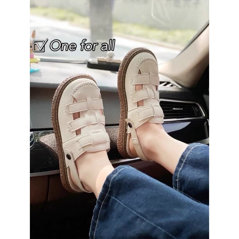 One for all จากไทย NEW TX507 รองเท้าแตะรัดส้นหัวโตสไตล์ญี่ปุ่น พื้นหนา3cm หนังนุ่มใส่สบาย รูปที่ 1
