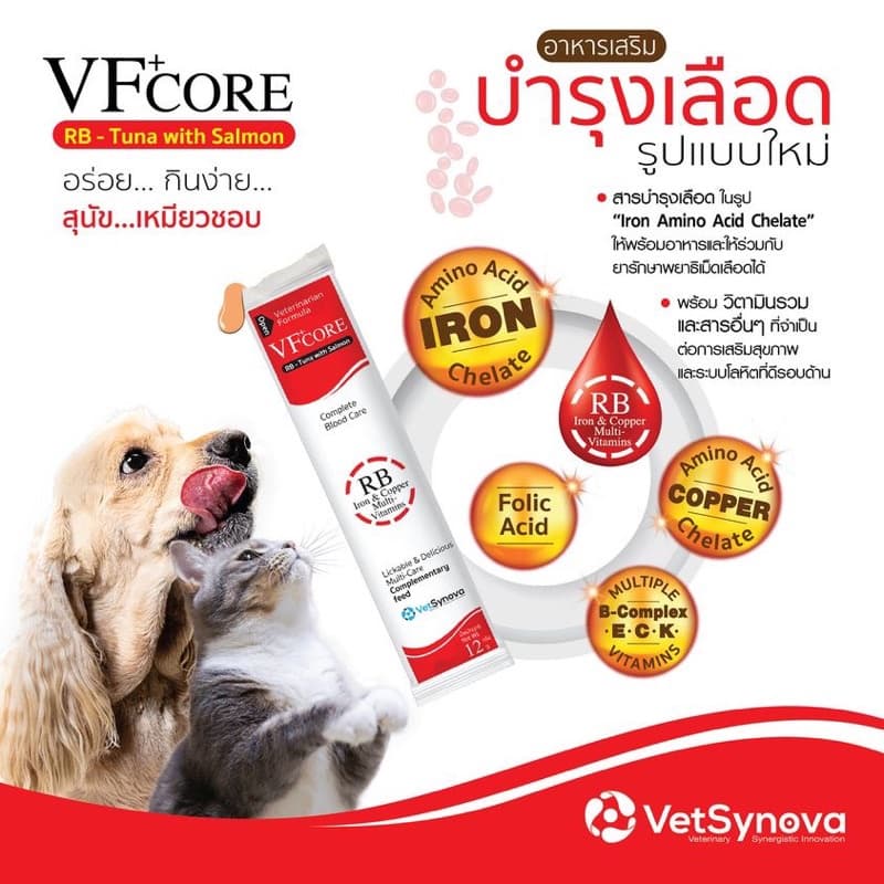 VFcore แมวเลีย วิตามินแมว อาหารเสริม ไลซีน วิตามินรวม แบ่งขายแบบซอง 12g รูปที่ 6