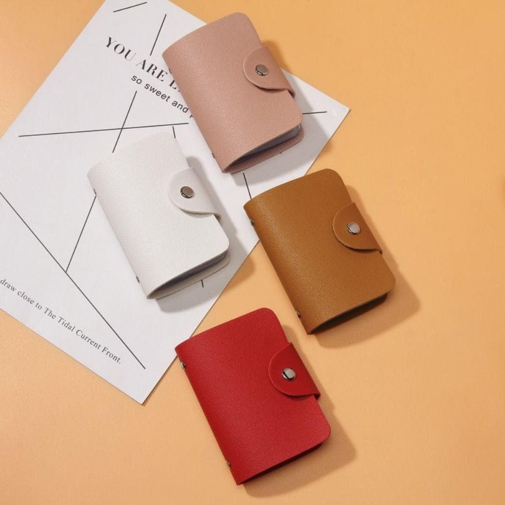 UUMIR กระเป๋าสตางค์หนัง สีพื้น 24 ช่อง สําหรับใส่บัตรเครดิต บัตรประชาชน รูปที่ 4