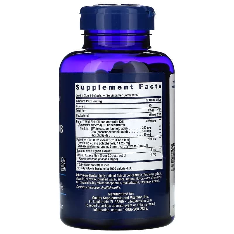 Life Extension Super Omega-3 60 120240 Softgels น้ำมันปลา fish oil โอเมก้า3 รูปที่ 2