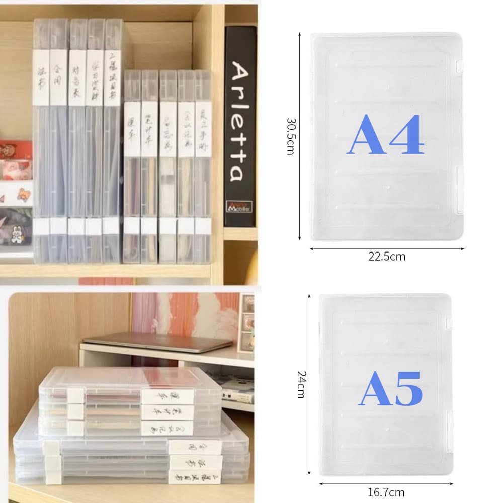 กล่องเก็บเอกสาร A4/A5 กล่องแฟ้ม แฟ้มเก็บเอกสาร จัดระเบียบโต๊ะทำงาน รูปที่ 4